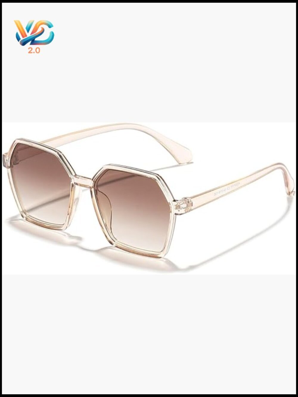 Oversized Geometric Hexagon Sunglasses Retro 70s Shades UV400 Protection Metal